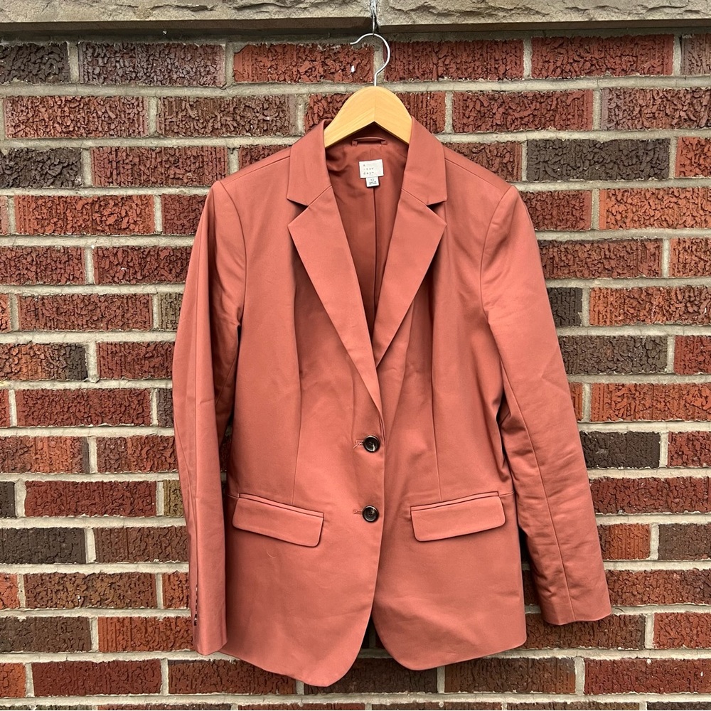 A New Day Rust Dusty Pink Blazer Suit Jacket - Gem